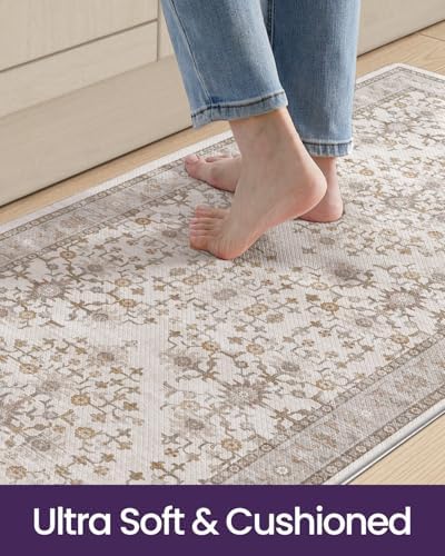 DEXI Kitchen Floor Mats Cushioned Anti Fatigue Runner Rug, 24x107 Long