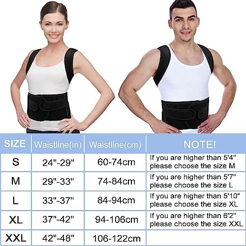 Back Brace Posture Corrector for Women Men -Adjustable and Breathable Support Scoliosis for Waist - Improve Back Posture for Body Correction and Lumbar Support XL(37"-42")