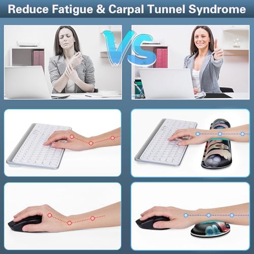 Canjoy Desk Mat with Wrist Rest, Anime Cat Paws Keyboard and Mouse Pad