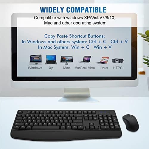 QUASIO Wireless Keyboard Mouse Combo, Windows & Mac Compatible (2 Pack)