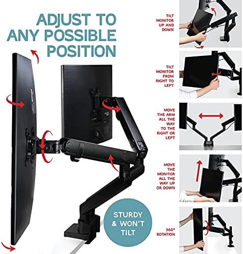 Heavy-Duty Dual Monitor Arm Desk Mount for up to 35" Screens, Black