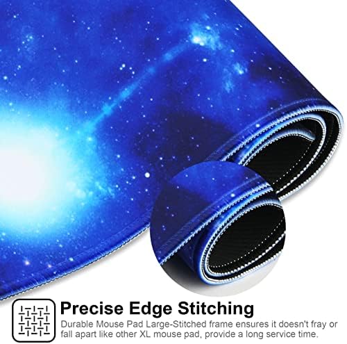 Large Gaming Mouse Pad with Stitched Edges,[27.5x11.8In] Extended Blue Space Mouse Pad with Non-Slip Natural Rubber Base for Gamer/Desktop/Office/Home 70x30 Bluespace04