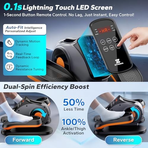 Under Desk Elliptical Machine, Ellipse Leg Exerciser As Seen On Tv While Sitting for Seniors, Pedal Exerciser with 15 Level Adjustable Resistance & 5 Auto Mode Fully Assembled Home Office