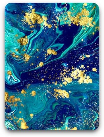 Small Mouse Pad, Mini Mouse Pad 6 x 8 Inch, Thick Rubber Waterproof Mouse Mat, Cute Mousepad for Women Men Kids Wireless Mouse Mini Laptops Keyboard Tray Home Office Travel, Teal Gold Marble