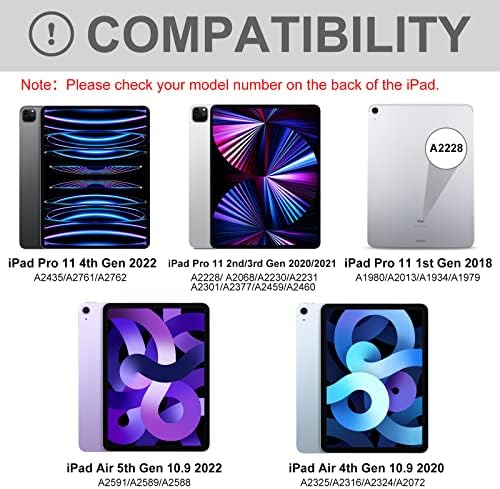 Keyboard case for ipad Air 11 inch(M2 2024)/10.9 Inch Air 5th 4th Generation & iPad Pro 11 inch (1st/2nd/3rd/4th Gen) 360° rotational case Folio Cover with Pencil Holder - Backlit Detachable-(Purple)