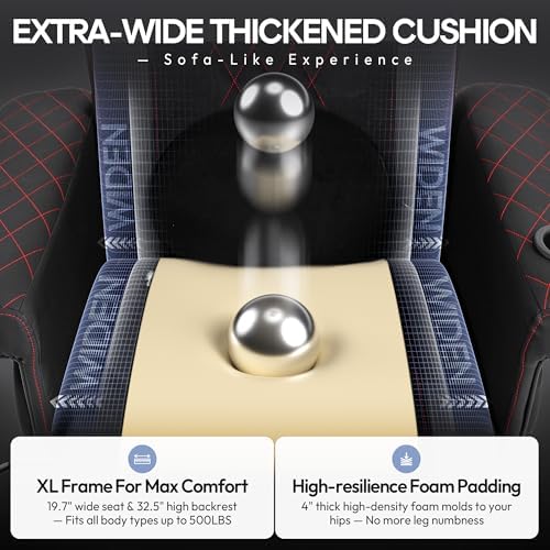 Dowinx Gaming Recliner Chair No Wheels with Footrest Shtasu Massage Lumbar