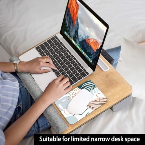Audimi Small Mouse Pad 6 x 8 Inch, Mini Mouse Pad Thick for Laptop Wireless Mouse Home Office Travel, Portable, Washable (Modern Abstract Leaves)