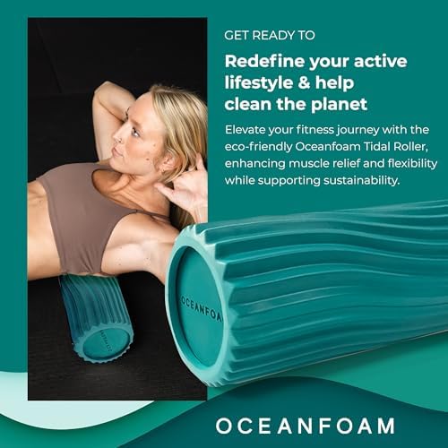 Oceanfoam Tidal Roller - Muscle Massage Foam Roller for Exercise (Jade)