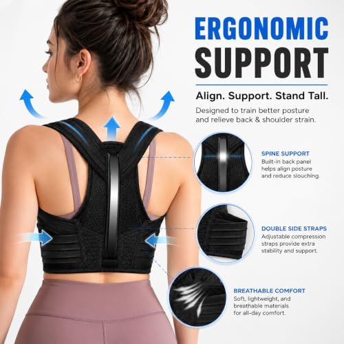 Posture Corrector, Breathable Upper Back Support Brace, One Size