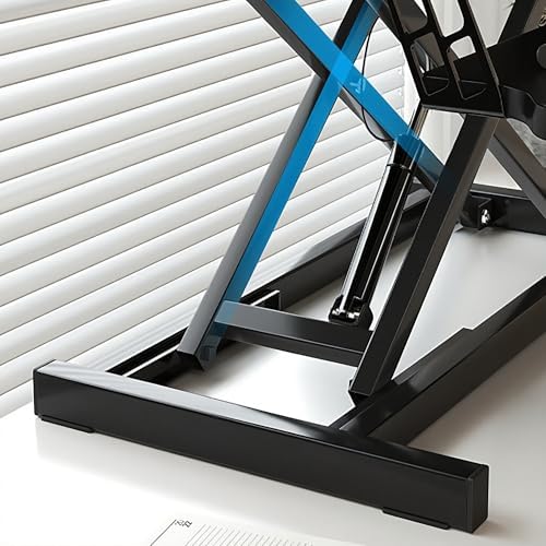 Standing Desk Converter 32" - Sit to Stand Desk Converter for Dual Monitors - Height Adjustable Desk Riser for Standing - Home Office & Corporate Use - Relieve Back Pain(Walnut)