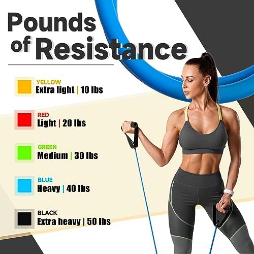 Resistance Bands with Handles and Door Anchor for Home Workouts