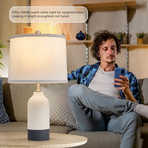 Luvkczc Ceramic Table Lamp Set of 2, Adjustable Color Temperature