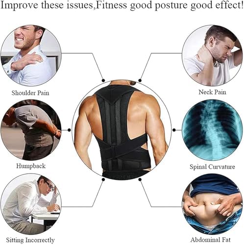Back Brace Posture Corrector for Women and Men, Back Lumbar Support Shoulder Posture Support for Improve Posture Provide and Back Pain Relief(X-Large)