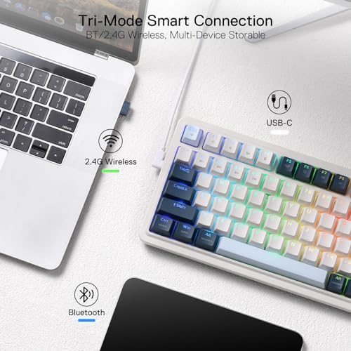 Redragon K686 PRO Wireless RGB Gasket Gaming Mechanical Keyboard, Easy Knob