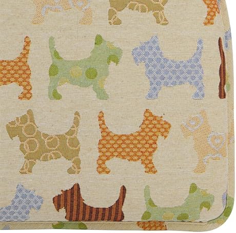 Klear Vu Raindrop The Gripper Non Slip Chair Cushions, Soft & Comfortable Seat Pad, Sitting Pillow for Kitchen, Dining or Office, 2 Count (Pack of 1), Scottie Dogs