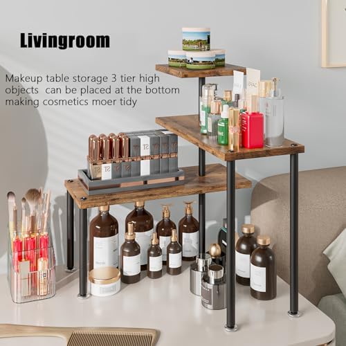 3 Tier Adjustable Countertop Organizer Corner Shelf