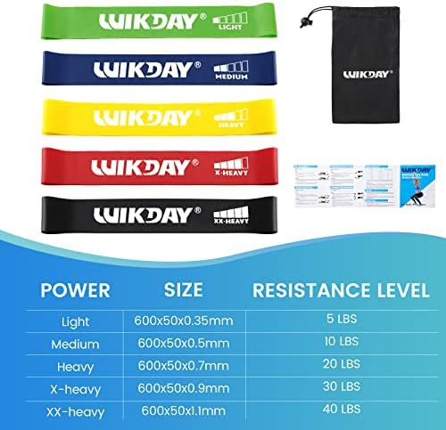 WIKDAY Exercise Resistance Bands with Handles for Working Out Workout Bands Set with Door Anchor for Physical Therapy, Yoga, Pilates
