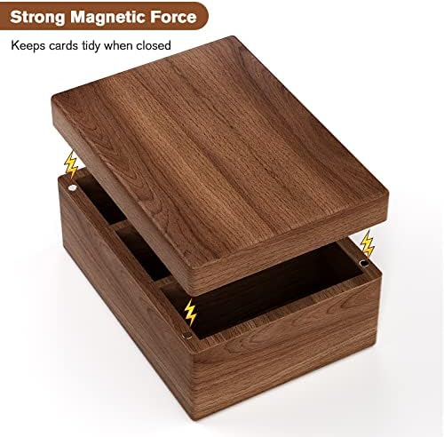 MaxGear Walnut Wood Business Card Organizer for 2.2" x 3.5" Cards
