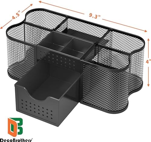 Deco Brothers Desk Organizers Pen Holder Office Caddy Storage, Black