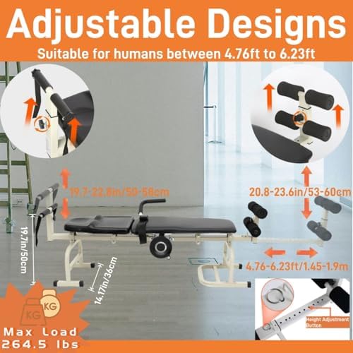 Electric Traction Machine for Neck and Back, Fitness Full Body Traction Device, Home Spinal Decompression Stretcher for Lower Back Pain Relief ,Lumbar & Cervical Traction Decompression Table