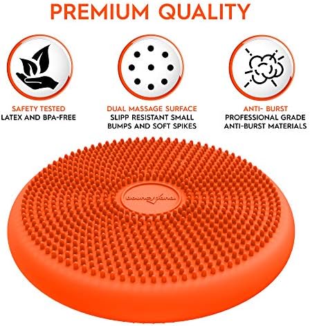 Bouncyband – Wiggle Seat – Orange, 13” D – Large Sensory Cushion for Kids