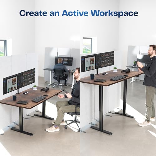 VIVO Rustic Vintage Brown 60 x 30 in Standing Desk, DESK-KIT-0B6N