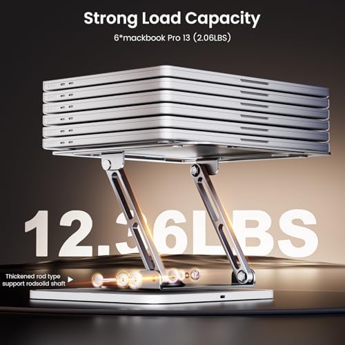 360°Rotating Laptop Stand with RGB Lights, Fits 10-16"Laptops MacBooks