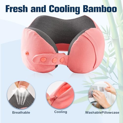 Cirorld Neck Pillow for Traveling, Travel Pillows for Airplanes Red