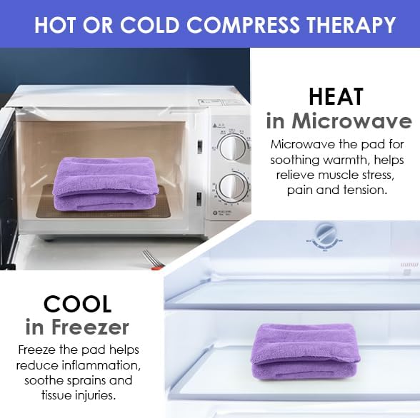 Microwave Heating Pad for Pain Relief, 8 x 18 Purple