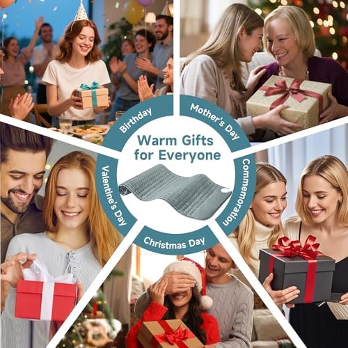 Heating Pad for Mom Christma s Birthday Gifts, 17"x33" Large Heating Pads for Back Pain Period Cramps Relief & Relax, Moist/Dry Heat Pad 6 Heat Levels, 4 Timer Auto Shut Off