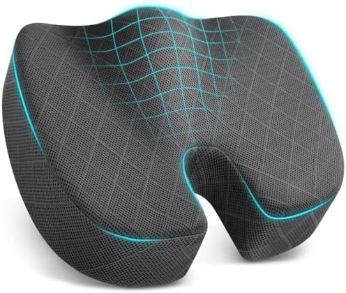 TushGuard Seat Cushion, Memory Foam Office Chair Cushion - Black, XXX-Large