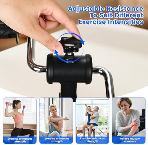 Arm Bike for Physical Therapy, Hand Bike Pedal Exerciser, Portable Arm Exercise Equipment for Arm and Shoulder Workout, Desktop Clamp Design, Suitable for Tabletops 0.4-1.95 in Thick