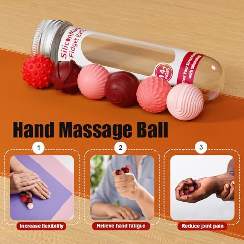 Magnetic Fidget Balls, 12-Pack Silicone Sensory Toys for Adults & Teens