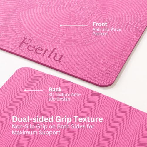 Extra Thick 12mm Exercise Mat, 74" x 26", Non-Slip with a Yoga Strap