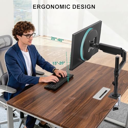 WALI Tall Single Monitor Arm for 13-33 inch Screens, up to 19.8 lbs