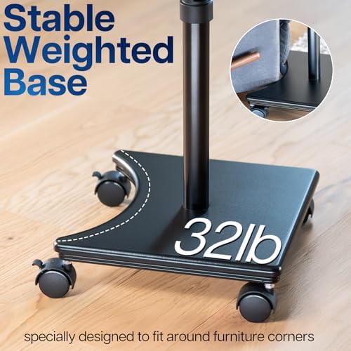 VIVO Black 15 x 12 inch Laptop Cart with Extension Arm, CART-H10L