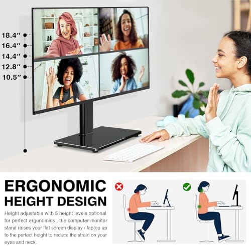 TAVR Furniture Single Monitor Stand VESA Mount for 13-32 Inch Screens