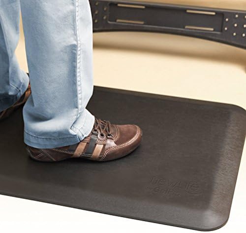 NewLife by GelPro Anti Fatigue Mat: Eco-Pro Foam Anti-Fatigue Comfort Mat - Standing Desk Pad - Professional Floor Mats for Commercial & Industrial Work - 20” x 48” Non Slip Ergonomic Mat - Black