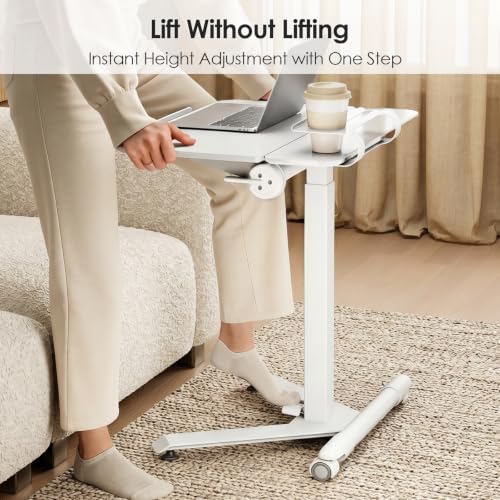 ROMOON Portable Standing Desk with Wheels, Height Adjustable Mobile Desk