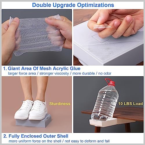 2 Pack Under Desk Drawer Self-Adhesive Desktop Storage Organizer, Hidden Attachable Slide Out Desk Drawer, Under Table Tray for Pencil Pen Stationery Office Organization, White