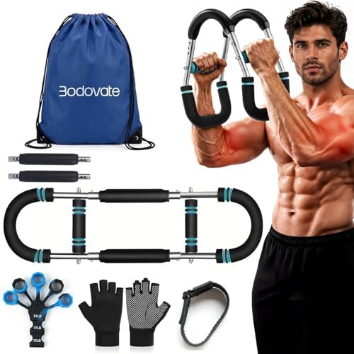 Twister Arm Trainer for Men & Women – Adjustable Chest Expander & Arm Strength Trainer, Home Gym Equipment for Body Workout, Chest Trainer with 2 Springs, Finger Stretcher & Workout Gloves