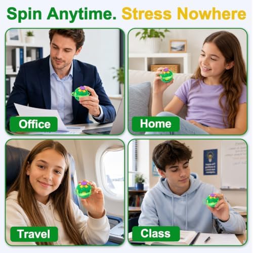Press to Spin Fidget Spinner HelixCore Spin Stress Ball Sensory Fidget Toys