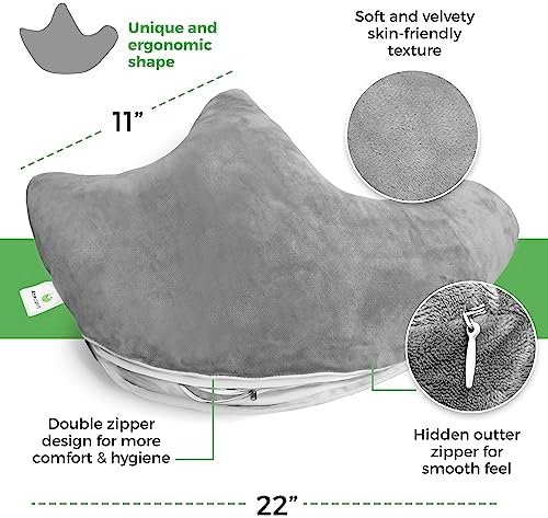 Rotator Cuff Pillow Side-Sleeper Shoulder Arm Support, Washable Cover, Gray