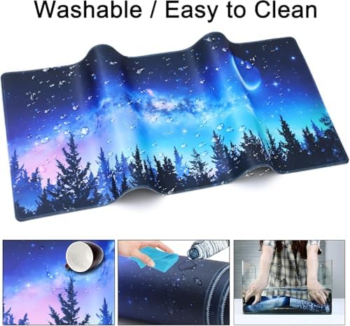 4 in 1 Mouse Pad Set with Wrist Rest for Keyboard,Desk Mat,Coaster-Forest