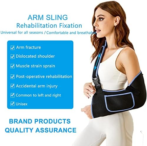 VISKONDA Arm Sling Shoulder Immobilizer - Rotator Cuff Support Brace - Comfortable Medical Sling for Shoulder Injury,Left and Right Arm,Men and Women,for Broken,Dislocated,Fracture,Strain (Black,Small)