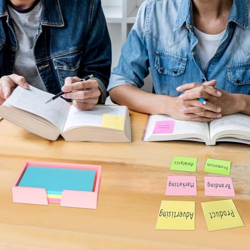 Beego Sticky Note Holder Organizer - 4x6 in Lightpink Acrylic Notepad Holder Acrylic Sticky Note Dispenser Cute Memo Holder (NO PADS) for Dorm Room Office Desk Organization