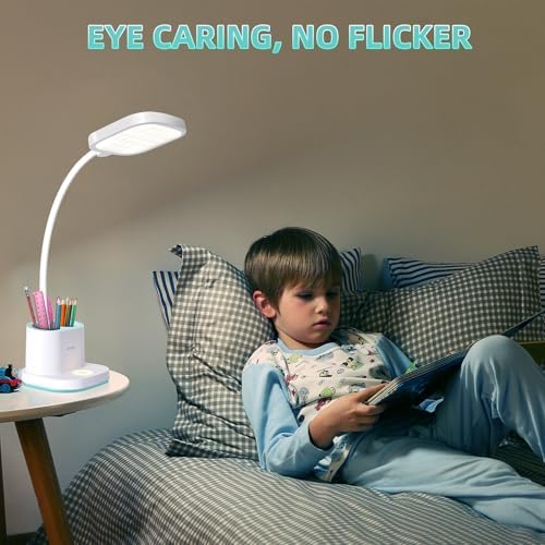 LED Desk Lamp for Dorm Home Office Bedroom, Dimmable Reading Light