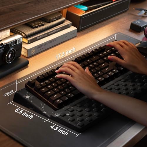 Wrist Rest with Keyboard Stand, Computer Wrist Support Pad,Ergonomic Tilted Keyboard Holder, Soft Memory Foam Desk Cushion, Palm Hand Typing for Office Home School (Starry Sky)