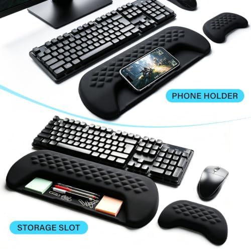 JIKIOU Wrist Rest for Keyboard and Mouse, Soft Memory Foam Wrist Rest Black