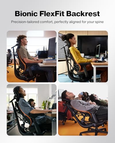 LiberNovo Omni SE Dynamic Ergonomic Office Chair, Manual Lumbar, 48cm